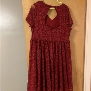 torrid Dresses - RED LACE T-SHIRT SKATER DRESS torrid Dresses - RED LACE T-SHIRT SKATER DRESS
